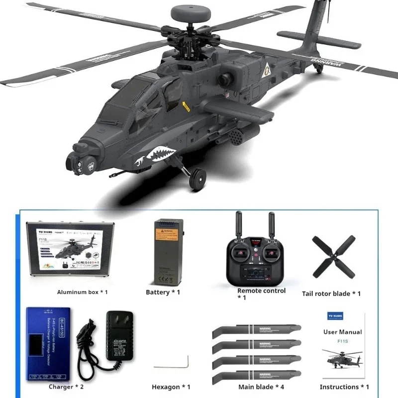 New Yxznrc F11s Apache 1:32armed Remote Control Electric Helicopter Modelsimulator Rc Aircraft Handle Toy Boy Adult Xmas Gifts