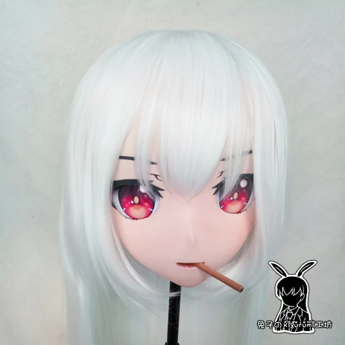 (KM532)Top Quality Handmade Female Resin Cosplay Japanese Role Play Kigurumi Mask Crossdresser Doll Transgender Mask