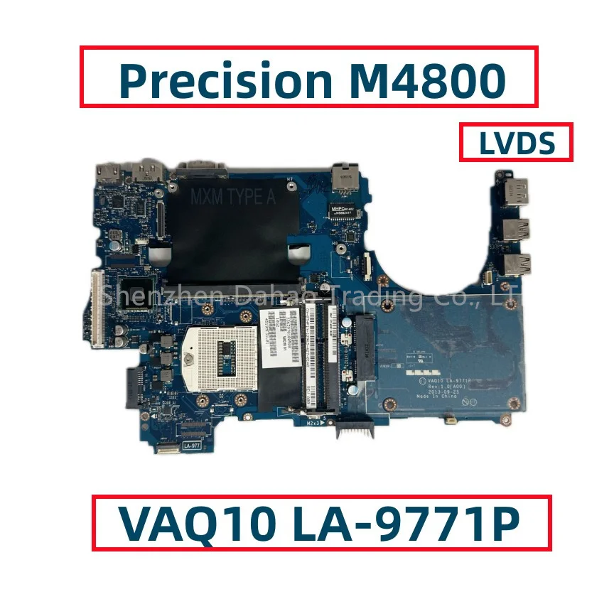 Vaq10 LA-9771P Voor Dell Precisie M4800 Laptop Moederbord Met Lvds Scherm CN-0THP1N 0thp1n 0w7r2c Ddr3