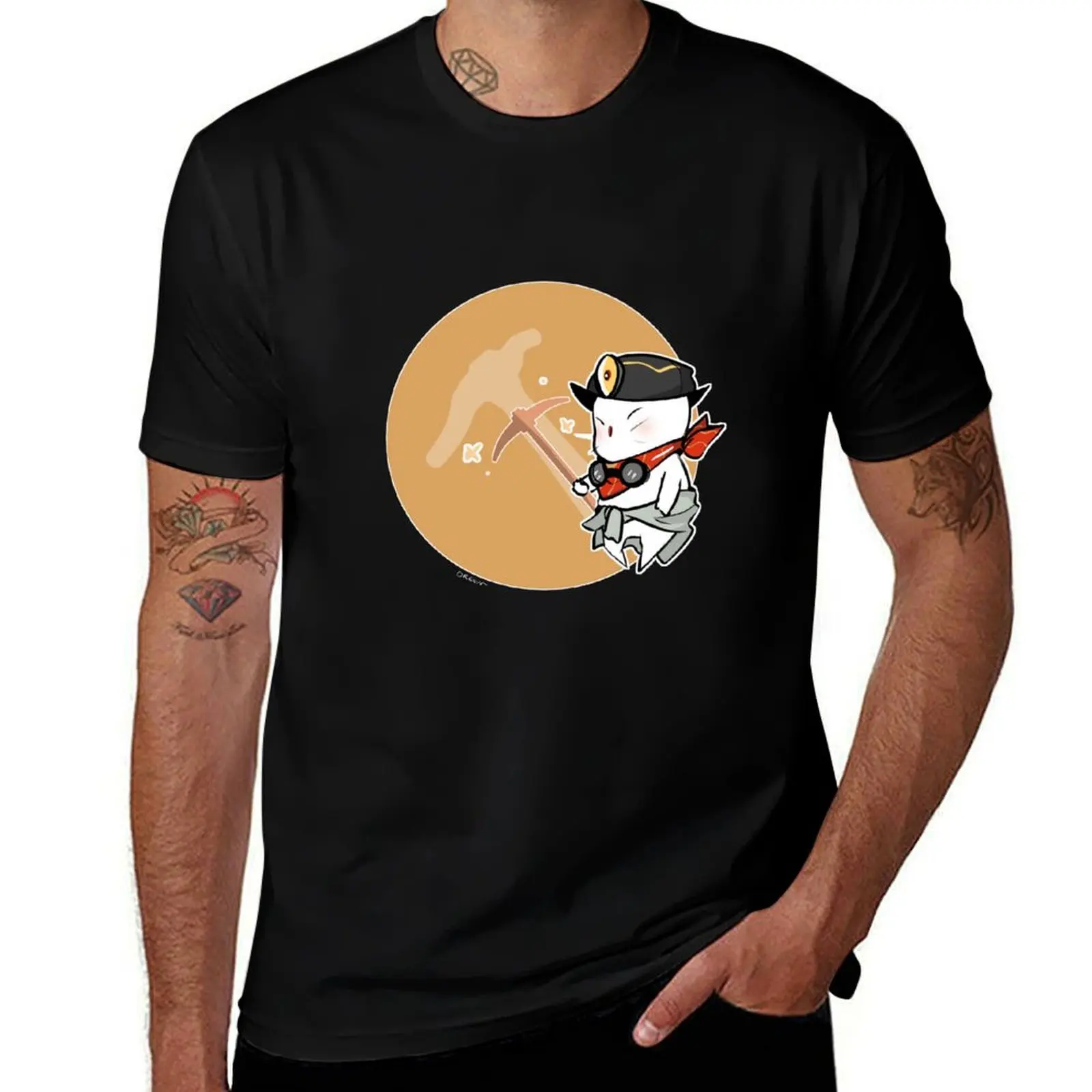 MINER MOOGLE FFXIV T-Shirt Street Style Casual Tee Shirt T-Shirt