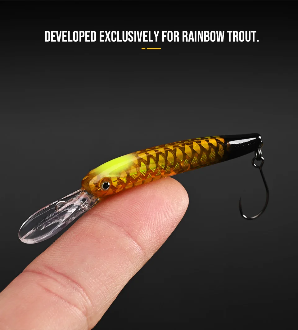 BLUX Trout Player 50mm 2g Schwimmender Slim Minnow Wobbler Angelköder Süßwasser-Crankbait Künstlicher Harter Köder Forellen-Angelzubehör – Detail 4