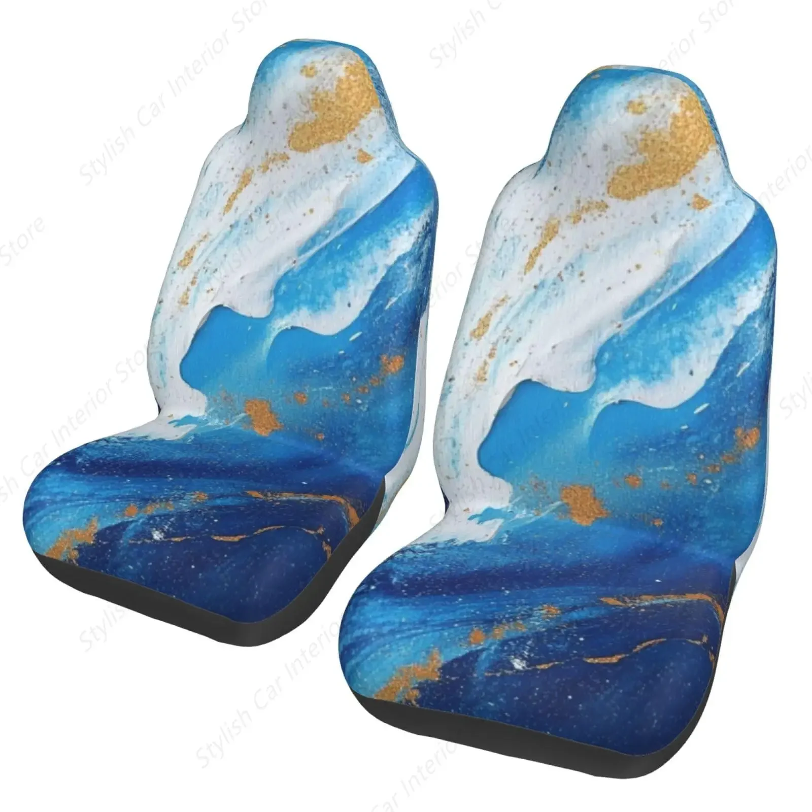 

Blue Purple Print Car Seat Covers For Car Truck Suvs Car Seat Covers Universal 2 Pack