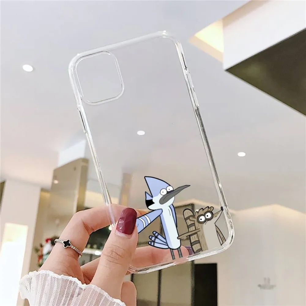 R-Regular Show Cartoon Phone Case For Iphone 15 11 13 14 Pro Max 7 8 Plus X Xr Xs Max Se2020 12mini Transparent Cover