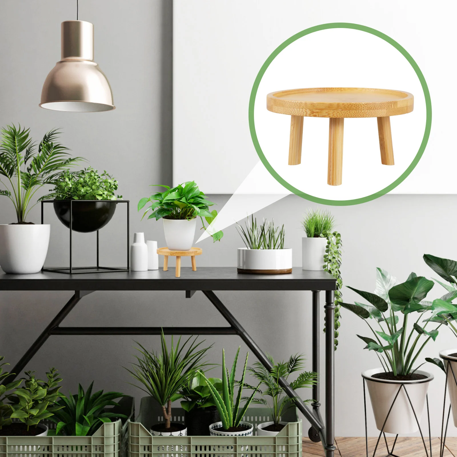 

Wooden Shelf Bonsai Garden Plant Stand Indoor Decorate Flower Rack Holder Plants