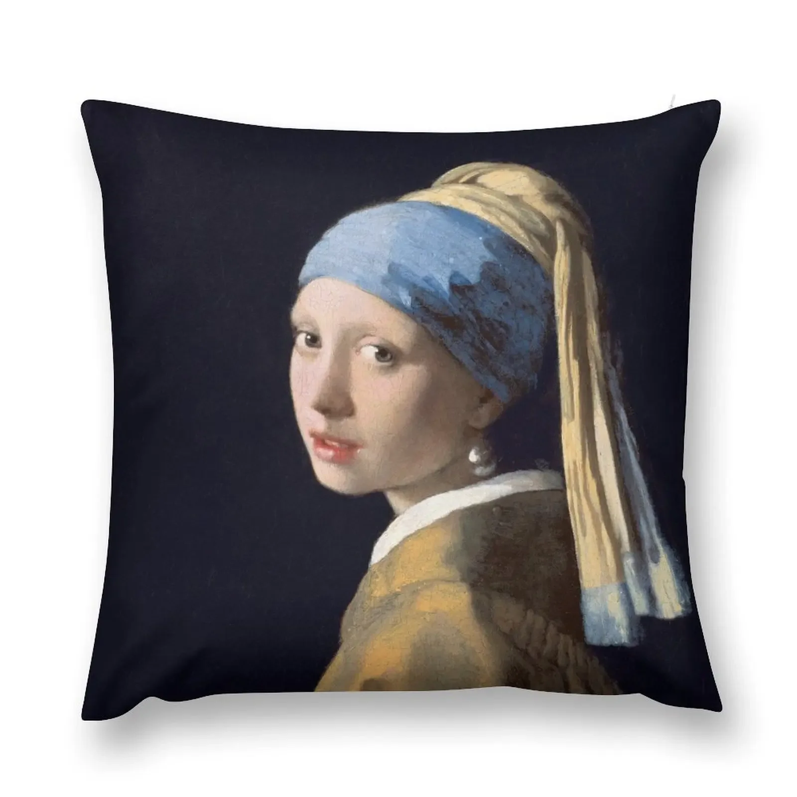 The Girl With The Pearl Earring by Johannes Vermeer high quality Throw Pillow Decorative Sofa Cushions Cushion Child pillow