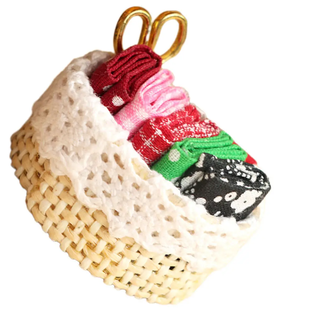 

Mini Cloth Basket Lovely Decorative Mini House Accessory Wear-Resistant Cute Miniature Ornament for Home Decoration Landscaping
