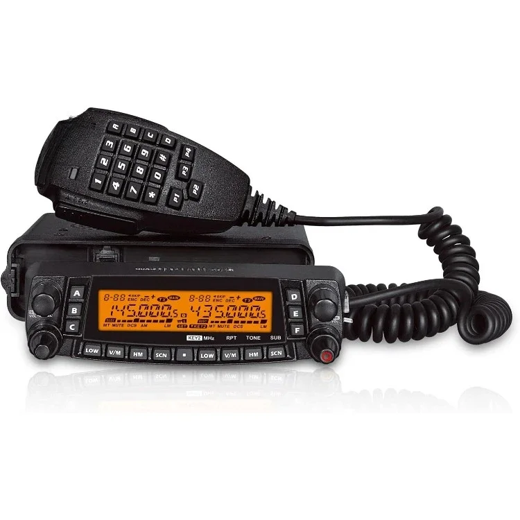 Plus Version Quad Band Cross-Band 50W Mobile Transceiver Vehicle Radio Amateur Base Station, Cable/Software incl Black