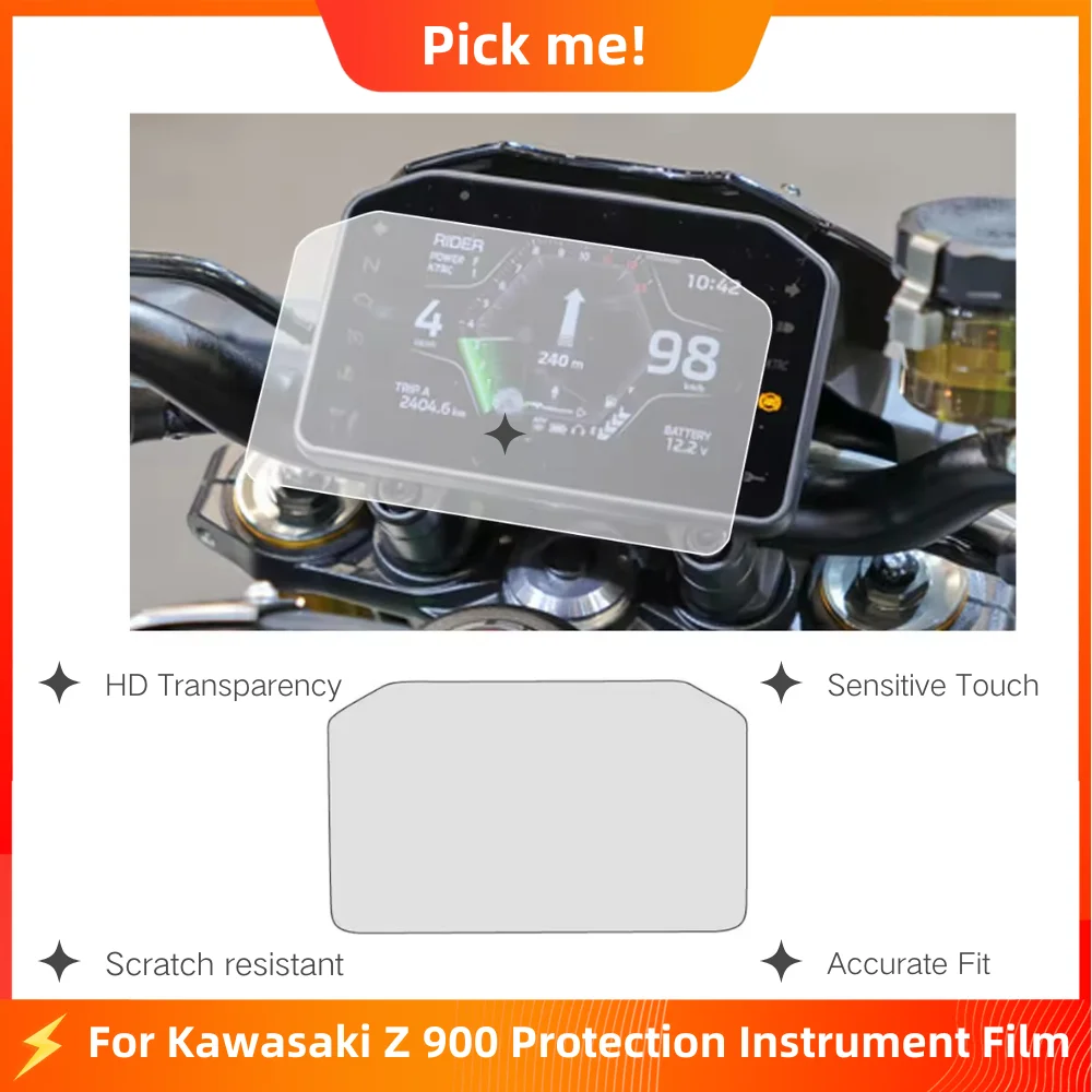 

For Kawasaki Z900 2025 Dashboard Screen Protector Anti-Scratch Instrument Cluster Film 2025 z900 Accessories