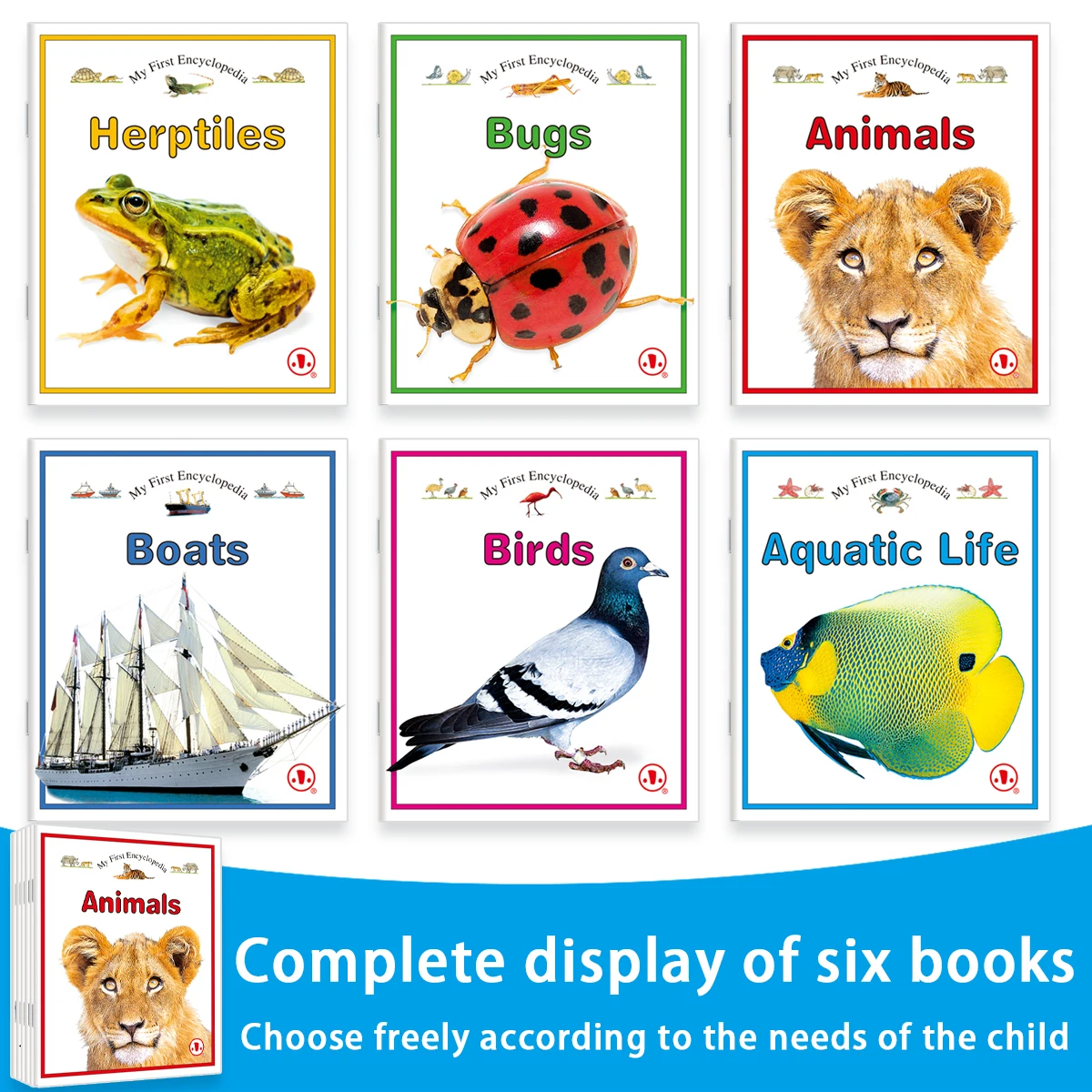 Kids Encyclopedia Books for Back - to - School, Animals Birds Bugs Aquatic Life, Early Learning