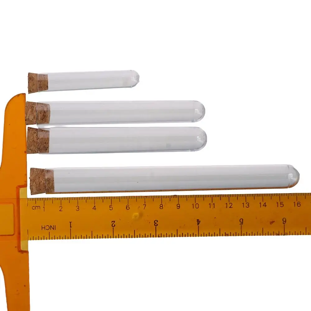 Sample Display Decorations with Cork Stoppers Plastic Test Tubes Storage Round Base for Scientific Experiments Container
