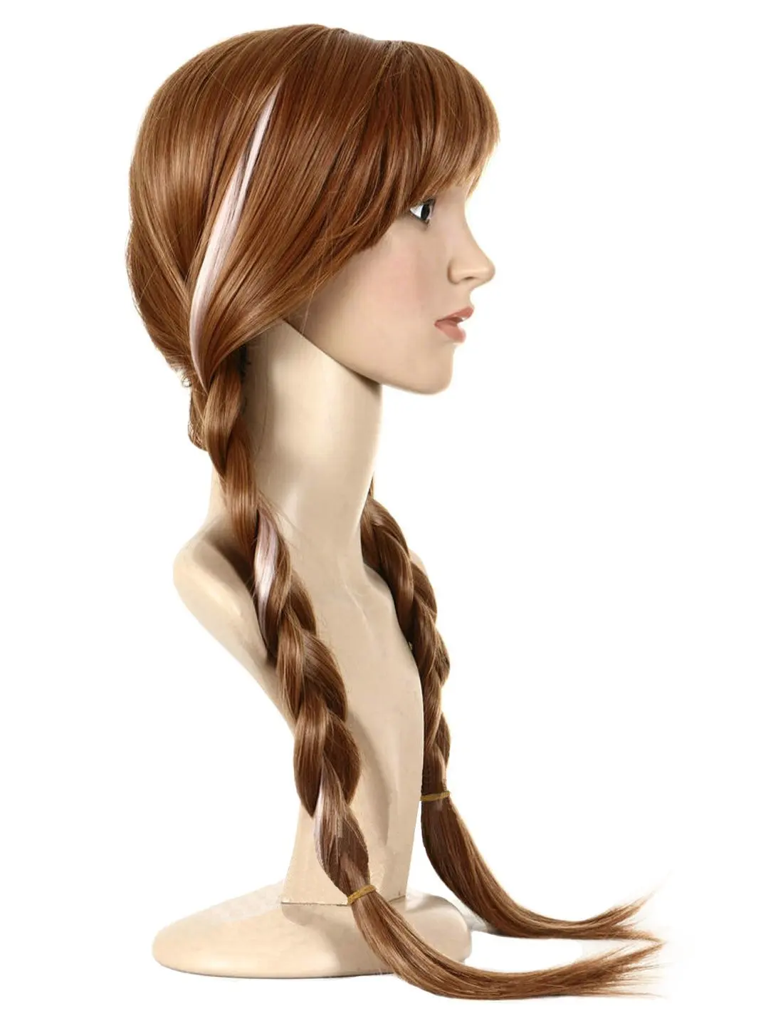 Pigtail Princess Wig for Women Braided Brown Cosplay Wig Braids Women\'s Anna Wigs for Costume Cosplay Party Wigsfor Halloween