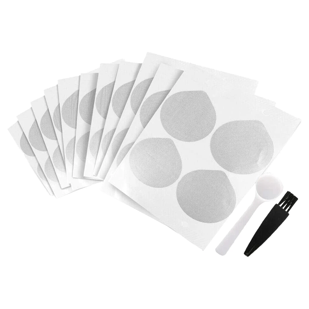 100Pcs Aluminum Foil Lids Aluminum Lids Seals Foil Lids for Nespresso OriginalLine Capsules Coffee Pods with Spoon Brush