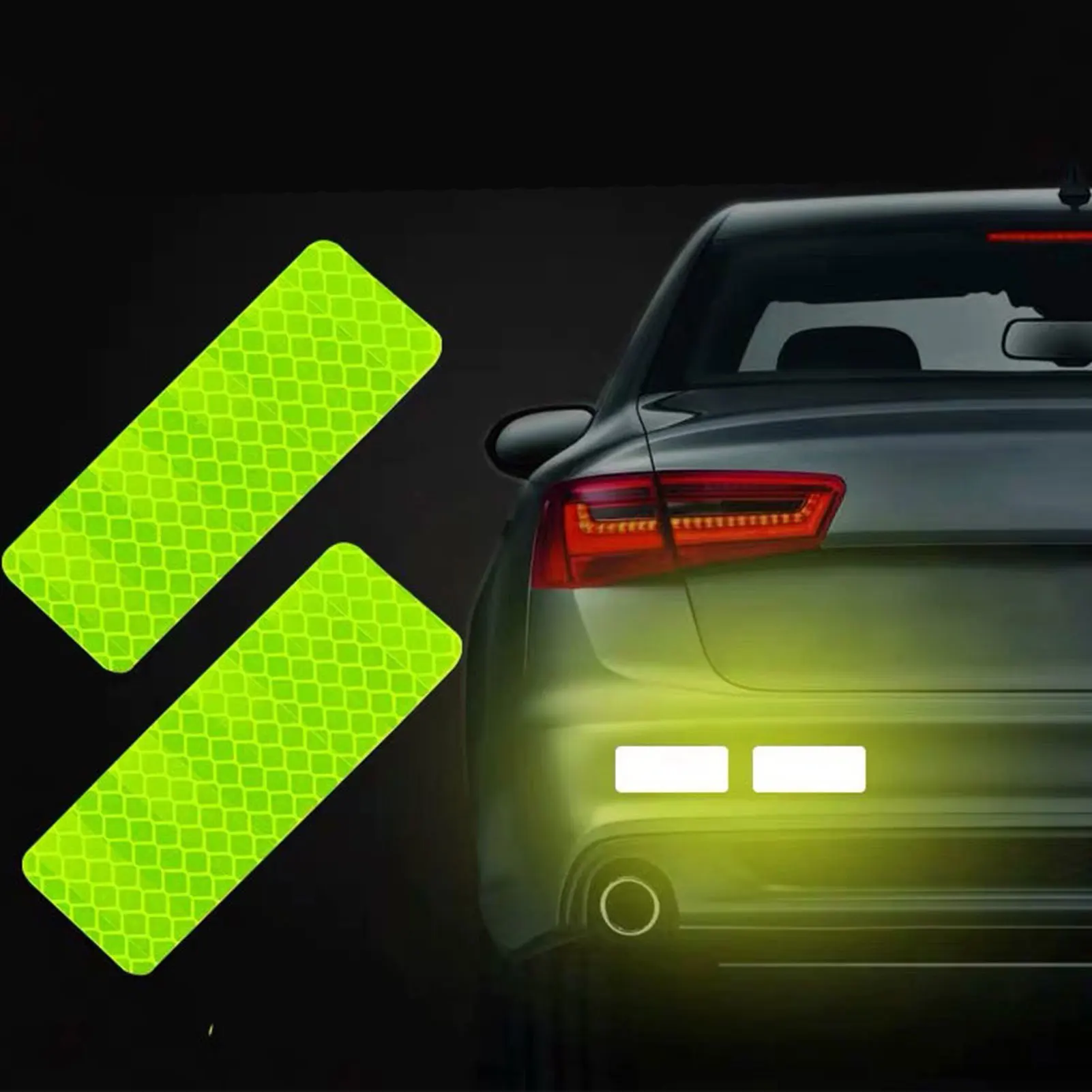 Car Door Sticker Reflective Stickers Safety Warning Mark Reflector Decal Car Exterior Reflective Tape Luminous Warning Sticker