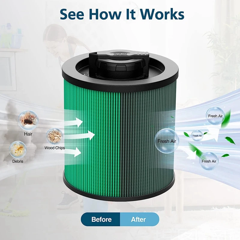 Dewalt dxvc6914用フィルター交換部品,ウェット/ドライ掃除機用アクセサリ,6〜16ガロンフィルター,2個