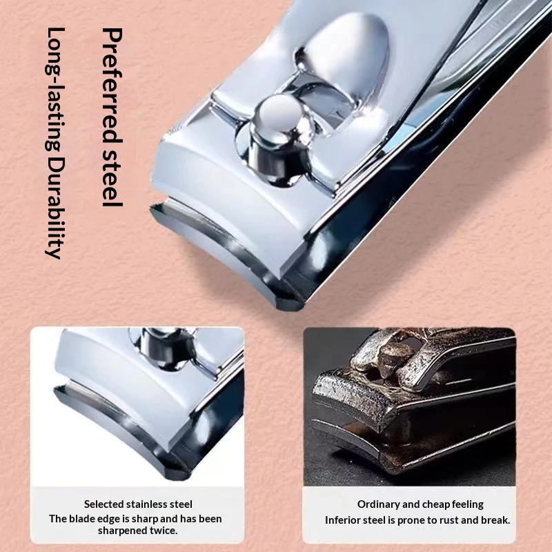 4Pcs Nail Clipper Set, Toenail Clippers, Stainless Steel Fingernail Clipper Kit, and PU Leather Carrying Bag Manicure Set