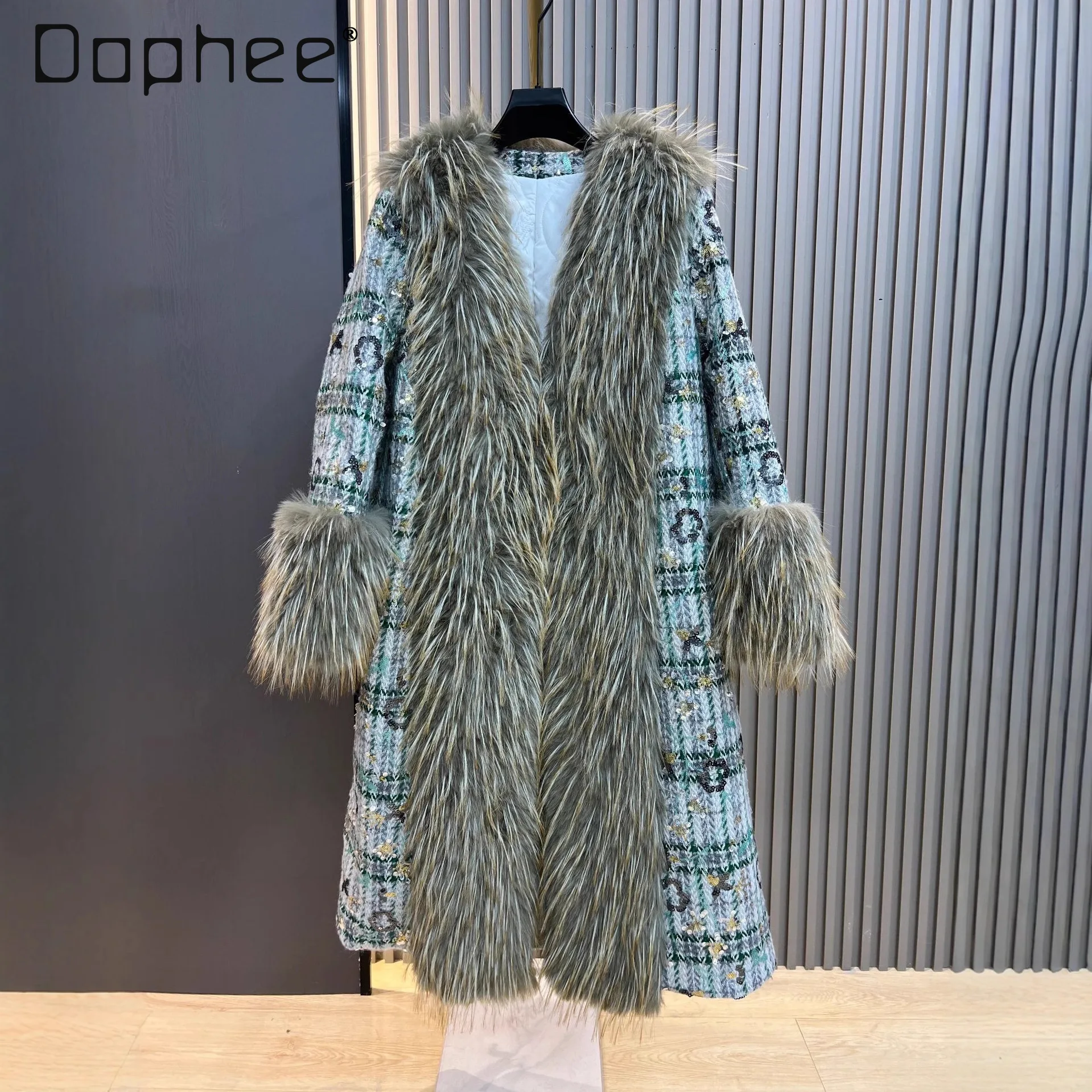 2025 شتاء جديد فو الفراء المرقعة سميكة معطف الموضة للنساء أنيقة سترة فضفاضة غير رسمية معطف الشتاء النساء