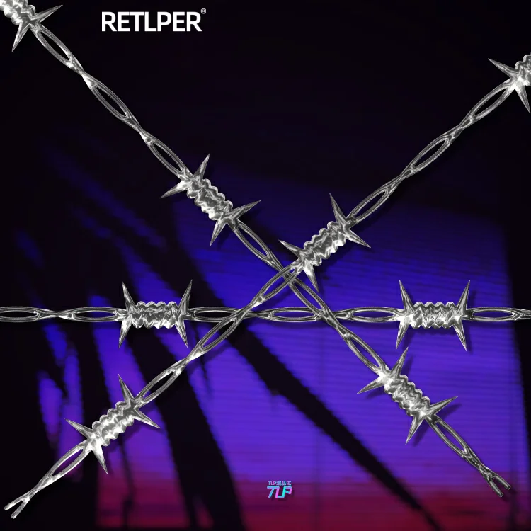 Retlper Hollow-Out Car Sticker Stay Away Do Not Disturb Thorns Barbed Wire Iron Spikes Chrome Effect Flat for Cars and Motos