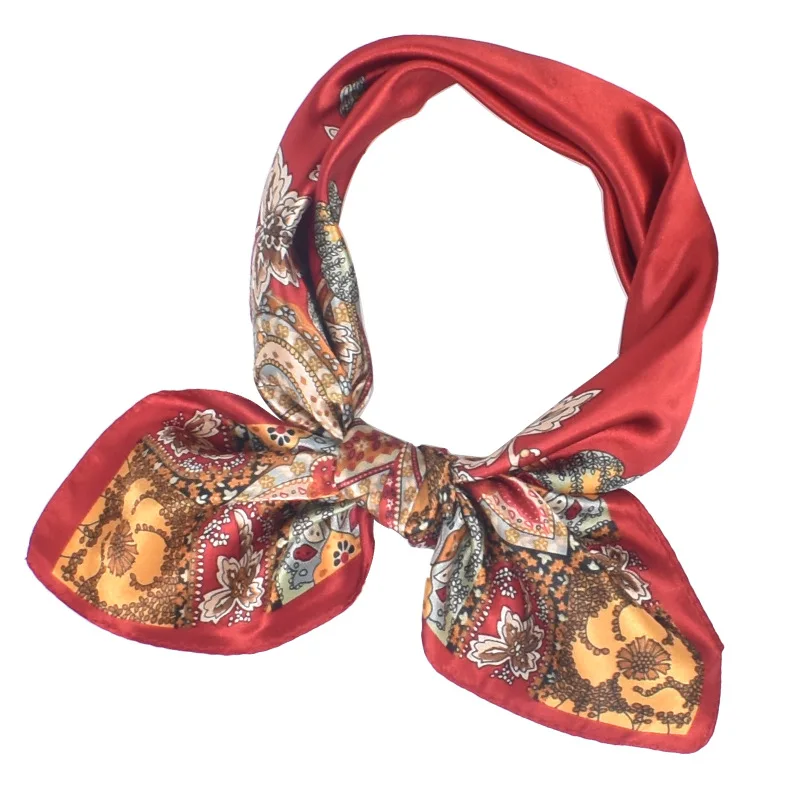 New Ladies Scarves Printed Satin 60 Cashew Square Scarves Professional Small Square Scarf Luxury Designer Women Modal Scarf