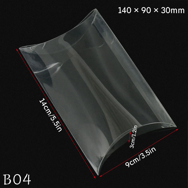 10 Stuks Kussen Vorm Doorzichtige Pvc Snoepdoos Transparante Geschenkverpakking Bruiloft Verjaardagsfeest Gunsten Decor Kerst Box Benodigdheden