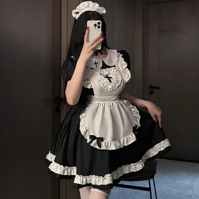 Lolita Dress Maid Dress Plus Size Skirt Cute Girl Dress Cosplay Costumes Party Suit Maid Roleplay Costume Stage Performance