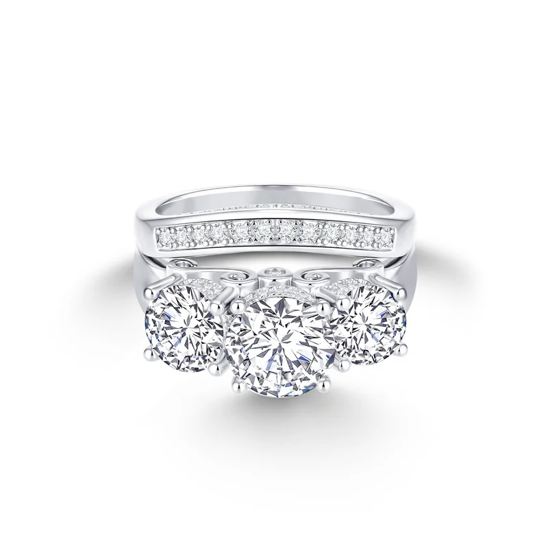 ZFSILVER s925 Sterling Silver Moissanite Crown Sister Ring For Charm Women Fashion Classic High-Quality Jewelry Party Gift KM294