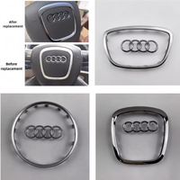 Automobile Steering Wheel Logo Bright Frame Strip Electroplated Car Logo Sticker For Audi A3 A4 B8 8P B9 8V A5 A6 C7 A7 Q3 Q5 Q7