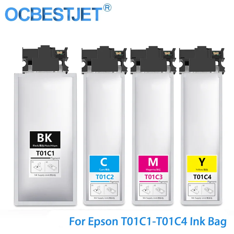 

T01C1 T01C2 T01C3 T01C4 4Pack Ink For Epson WorkForce Pro WF-C529RDTW C579RDTWF Printer Use For Europe Full with Pigment Ink