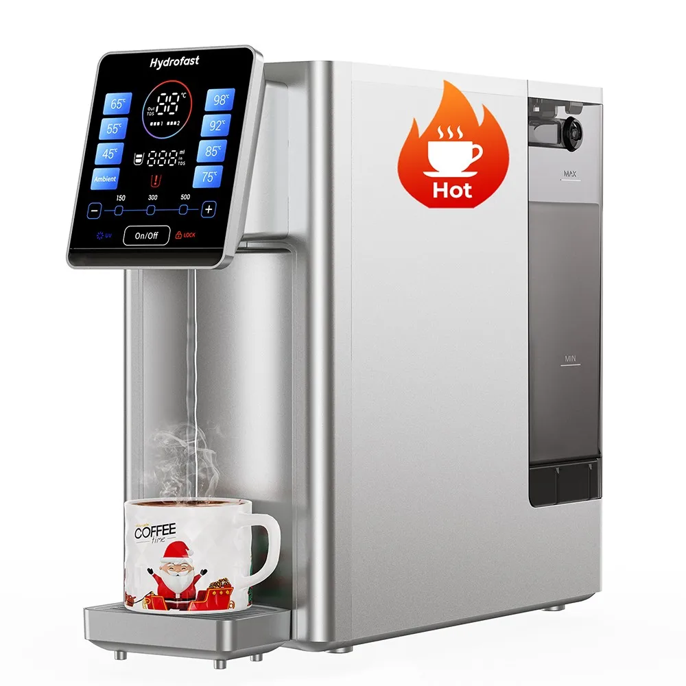 Hydrofast W100 – przenośny oczyszczacz wody, natychmiastowe podgrzewanie, 8 ustawień temperatury, 6-stopniowa filtracja RO z funkcją utleniania UV, proces remineralizacji, proporcja czystej wody do — 2