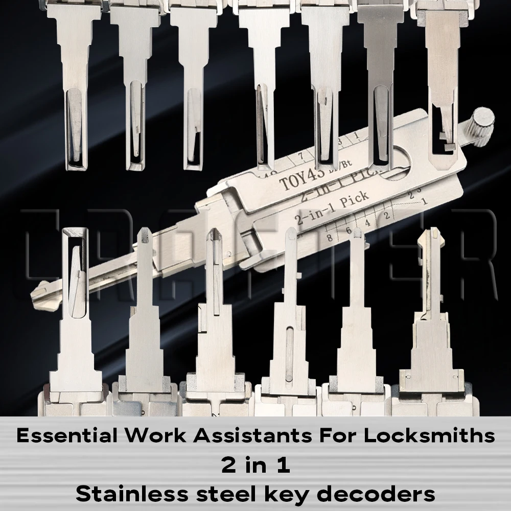 

Ключевые рукоделия 2 в 1, слесарный инструмент, декодеры ключей из нержавеющей стали HU162T-(8) HU162T-(9) HU162T-(10) HU66 HU92R HU100 HU100R LISHI
