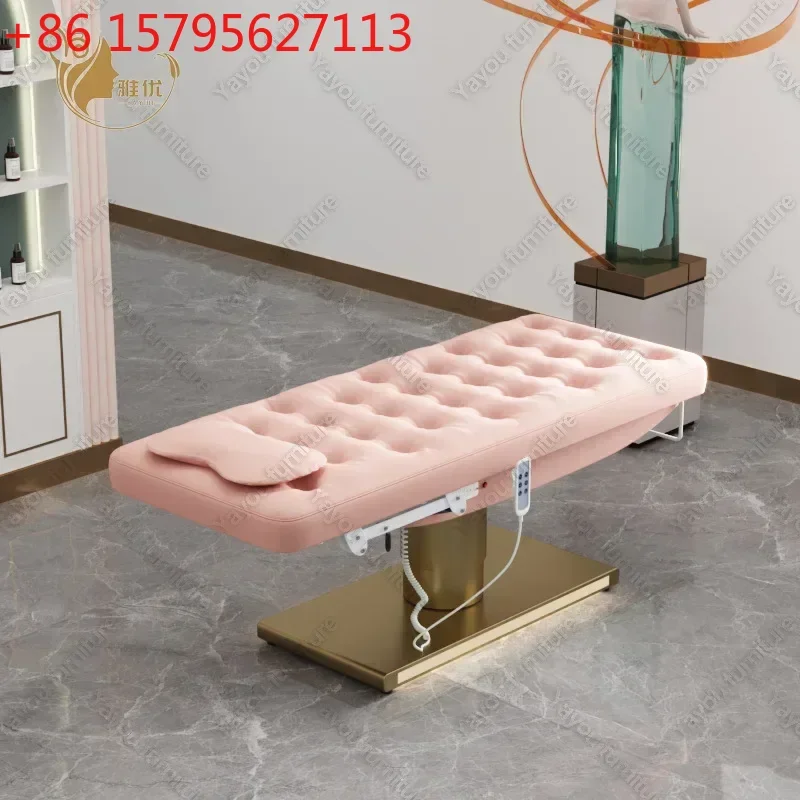 

ss newNew Electric Beauty Bed Beauty Salon Golden Base Massage Facial Bed Eyelash Tattoo Bed