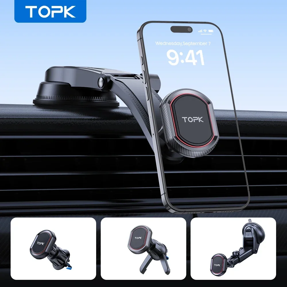 

TOPK Magnetic Phone Holder Car Phone Holder Air Vent Mount Mag-Safe Mount Strong Magnet For All iPhone