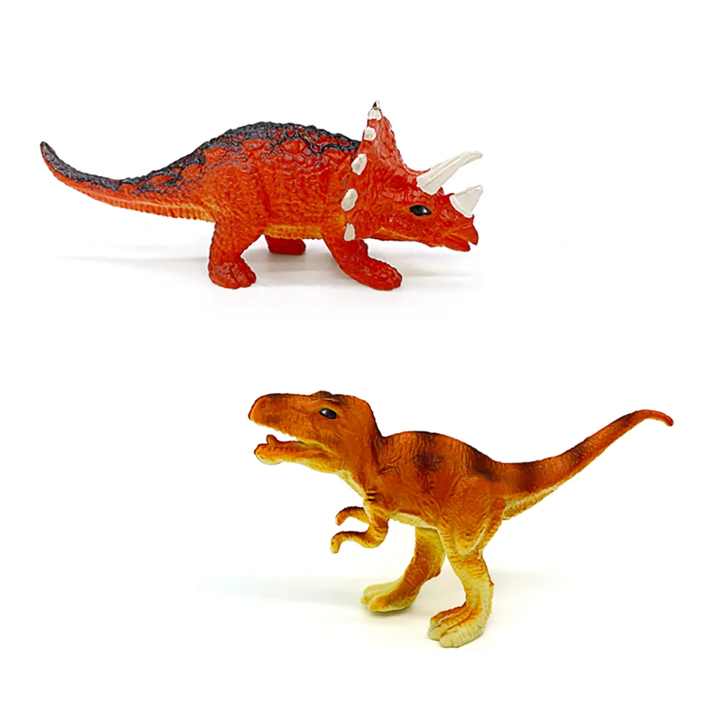 6pcs/set Jurassic Dinosaur Toy Model Plastic Simulated Tyrannosaurus Brachiosaurus Triceratops Christmas Birthday Gifts for Kids