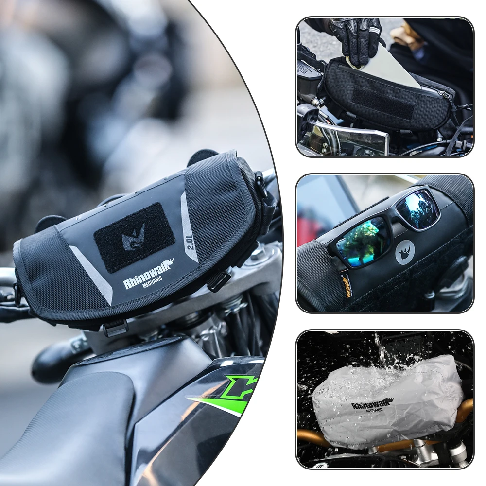 

Сумка на руль мотоцикла Rhinowalk, водонепроницаемая, универсальная, подходит для BMW R1250GS KTM 1290, быстросъемная, для приключений, туризма
