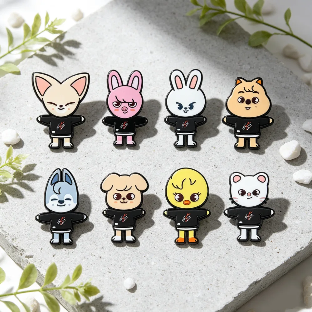 8pcs KPOP Cartoon Brooch Creativity Enamel Pins Set For Lapel Pins Badge on Backpack Clothing Accessories Jewelry Fans Gifts