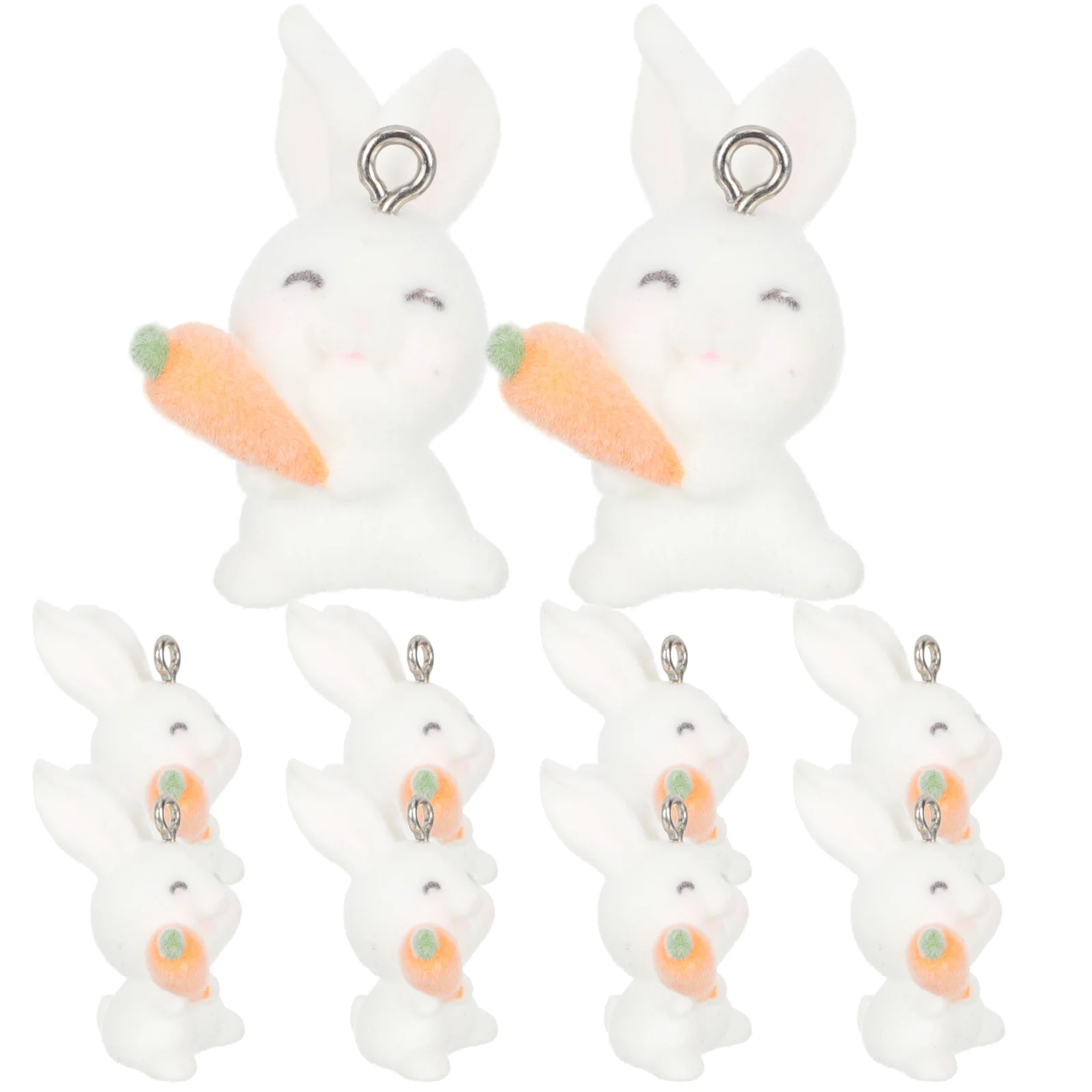

10Pcs Rabbit Pendant Charm Resin Flocking for DIY Jewelry Accessories Bracelet Necklace Earrings Rabbit Charm Bracelet Charms