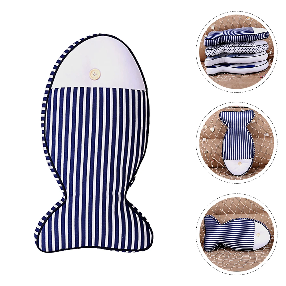 

Fish Shaped Linen Pillow Home Office Decor Cushion Comfortable Sofa Pillow Cushion Bed Rest Kids Adult PP Filled