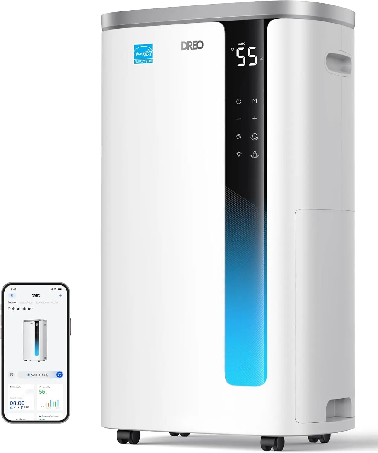 ^For Energy Star 2025 Smart Dehumidifier for Basement, 7L(1.85 Gal) Large Water Tank, Quiet 41dB, Home & Large Room up to 2000 S