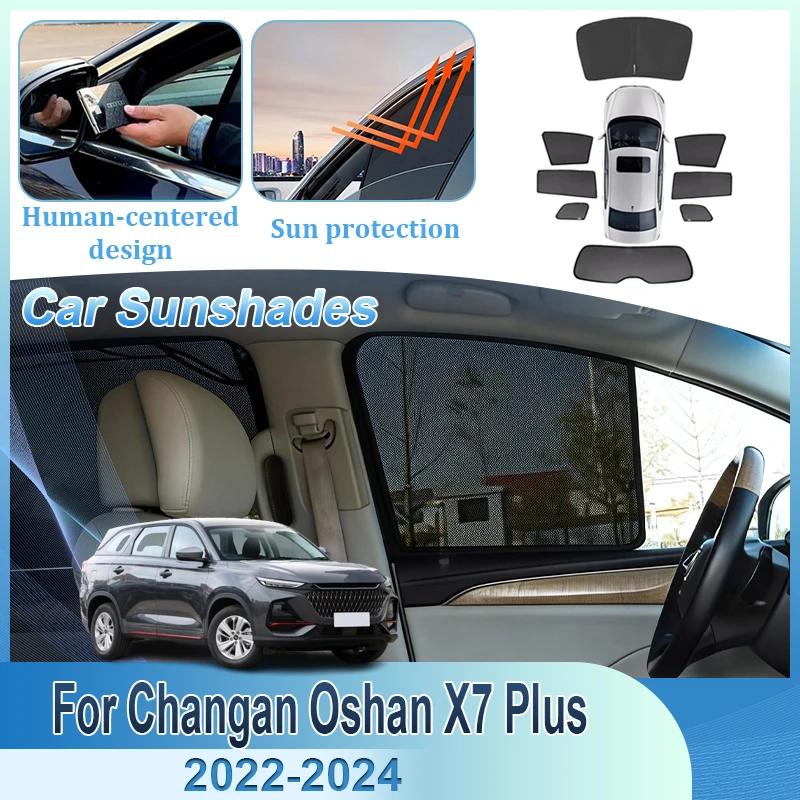 

Солнцезащитный козырек для автомобиля Changan Oshan X7 Plus 2022 2023 2024, магнитный, с защитой от УФ-излучения, шторка на окно, летние аксессуары для защиты от солнца