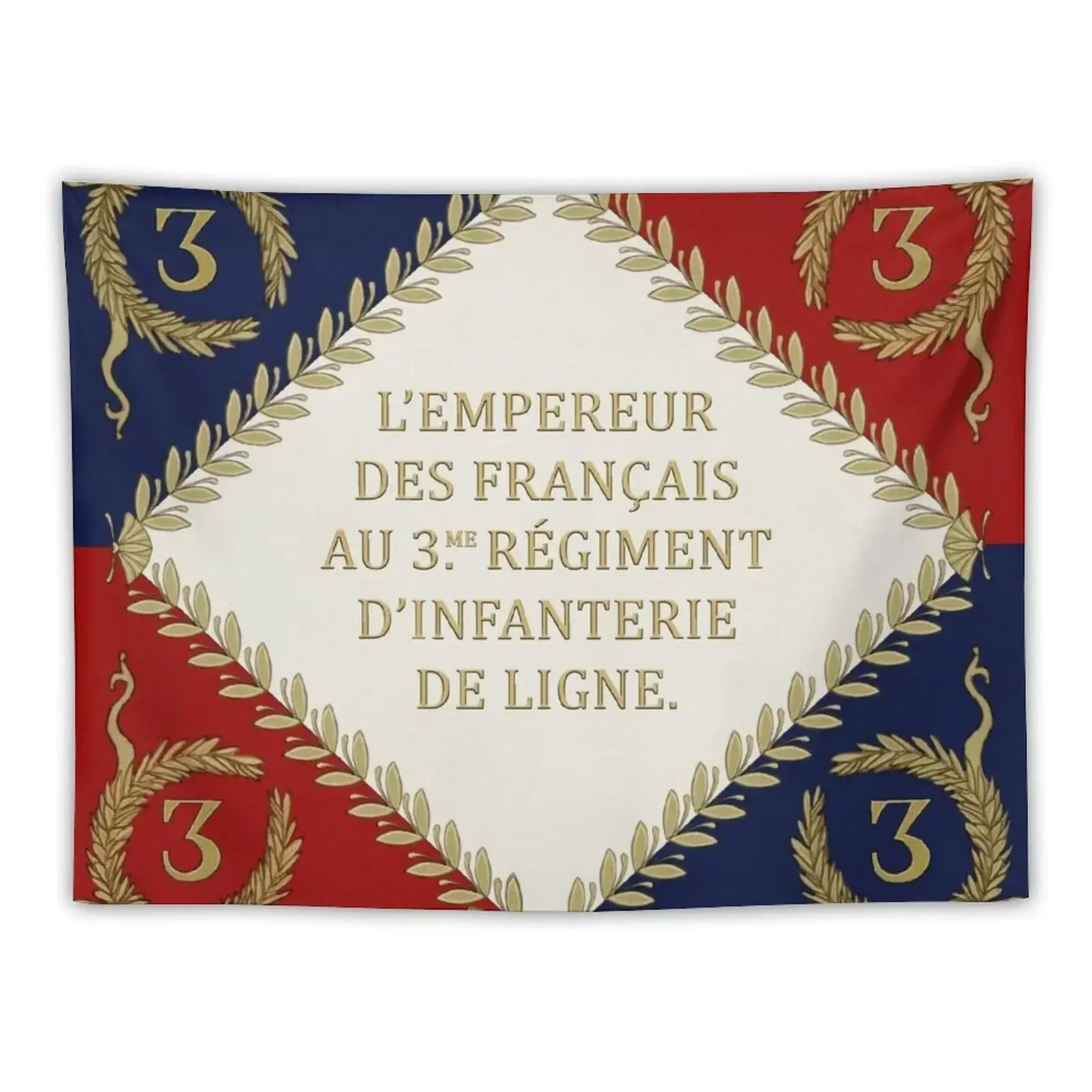 Napoleonic French regimental flag '3me' 1804 Tapestry Room Design Wall Decoration Decoration Room Wall Deco Tapestry