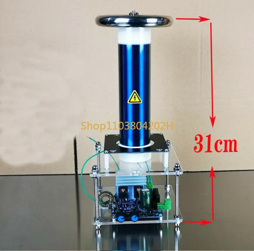 110~220V Solid Music Tesla Coil DIY Lightning Model Educational Toy with Adapter