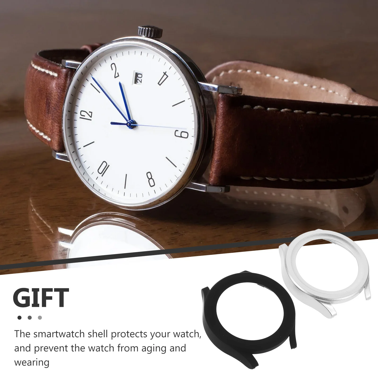 

2pcs Smartwatch Protective Case Watch Shell Shatterproof Anti-Scratch Shockproof Cover For Watch5 Pro Full Screen Edge