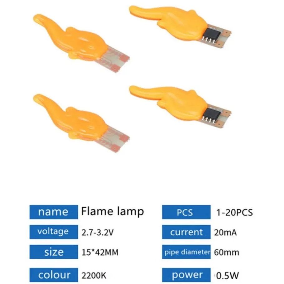 3V Candles Edison Flame LED Filament Led Cob Flash 2200K Diode Birthday Party Decoration Light Bulb Accessories Candle Light DIY