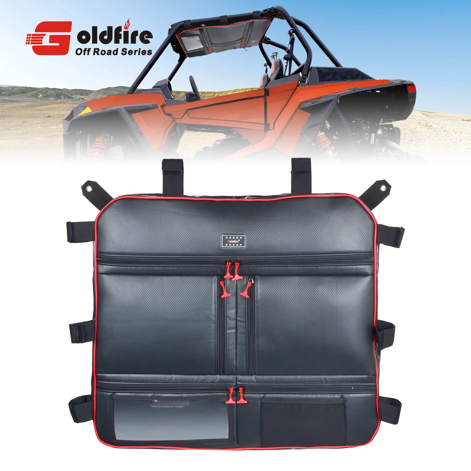 

Goldfire RZR 1000 XP Accessories UTV Overhead Storage Bag Organizer Map Bag Fits For Polaris RZR XP 1000 2 Seat or 4 Seat Models