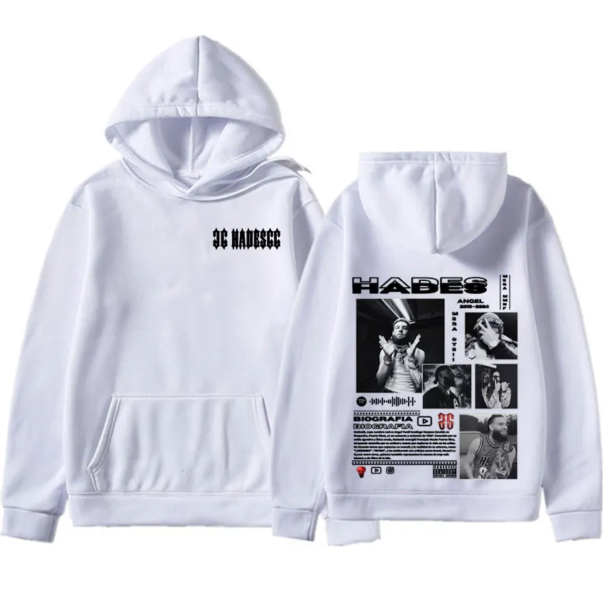 Rapper Hades66 Dupla Face Impressão Hip Hop Gráfico Roupas Masculinas Moda Moletom Com Capuz Oversized Primavera Outono Pulôver Casual