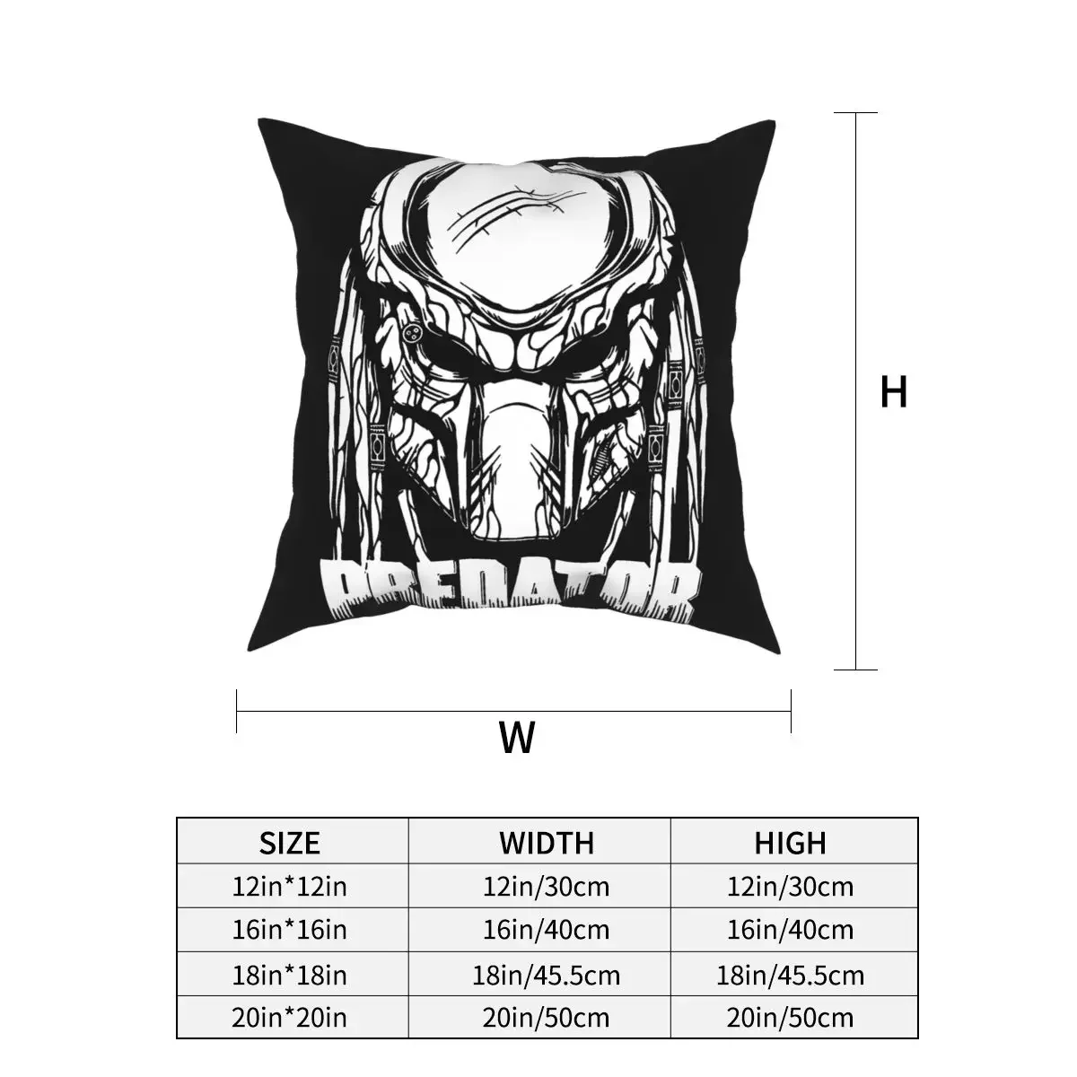 Predator Movie Alien Pillowcase Soft Polyester Cushion Cover Decorations Pillow Case Cover Sofa Zippered 18\'\'