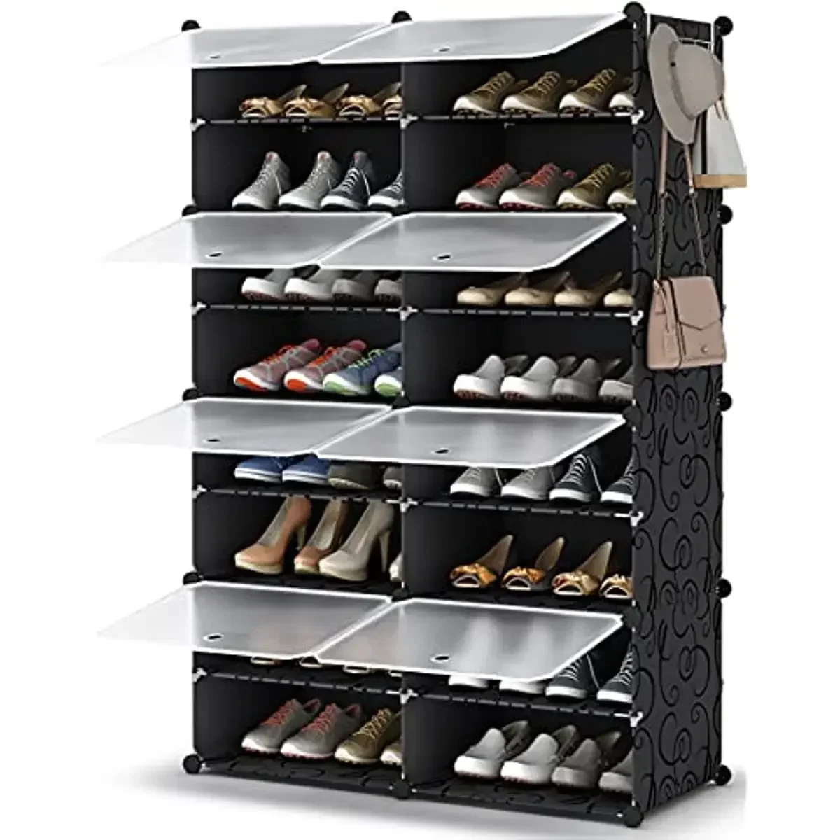 

HOMIDEC Shoe Rack, 8 Tier Shoe Storage Cabinet 32 Pair Plastic Shoe Shelves Organizer for Closet Hallway Bedroom Entryway