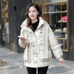 Womens Clothing Coat Winter Jacket 2023 New Hooded Warm Thicken Down Cotton Padded Jackets Female Loose Oversize Printed Outwear