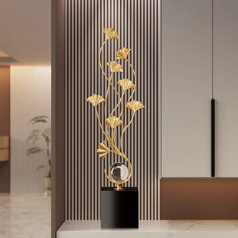 Ginkgo biloba entry entrance decoration ornament light luxury high-end living room niche TV cabinet moving house new home gift