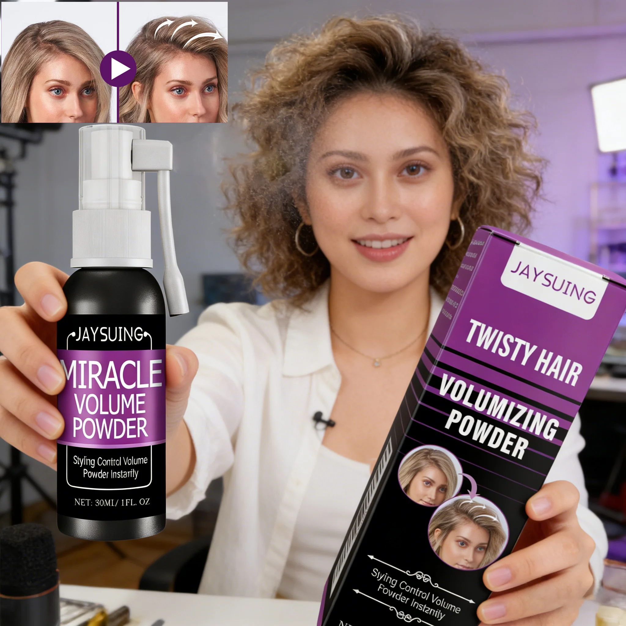 Lasting Fluffy Hair Powder Spray Absorb Grease Refresh Oil Control Increase Hair Volume Wash-free Quick Dry Hair Styling Spray