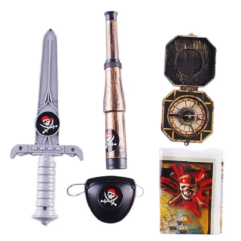 2025년 어린이 해적 코스프레 의상, 환상적인 옷, 모자, 마스크, 남자아이 장난감, 할로윈 의상